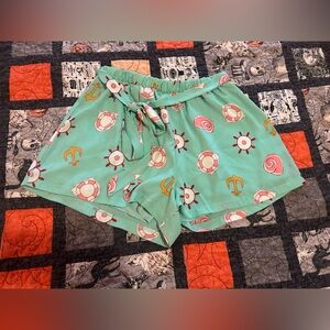 Peach Love California Sea Green Nautical Print Shorts
